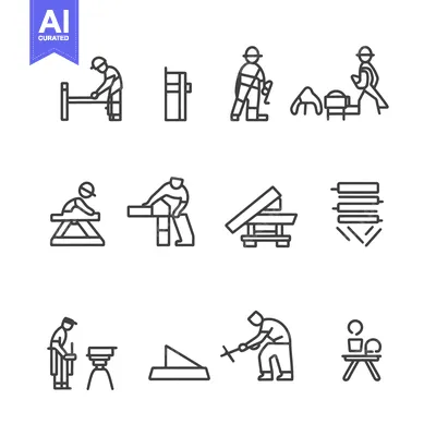 Popular premium asset: Set of Construction Worker Icon Illustrations