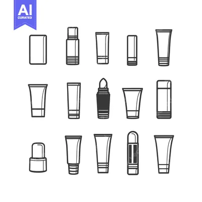 Premium design asset: Set of Cosmetic Tube Containers and Bottles