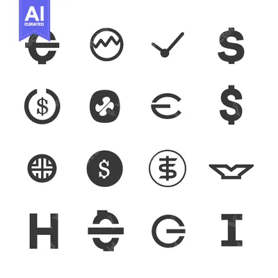 Aset desain premium: Set of Currency Symbols and Icons
