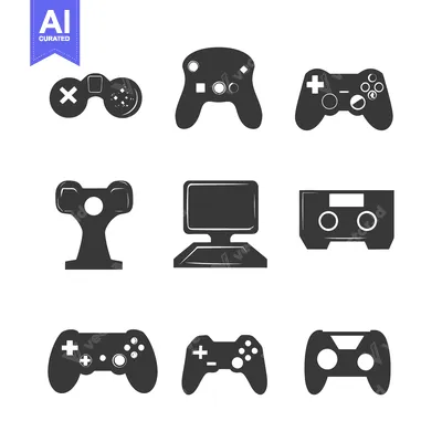 Set of  Different Game Controllers and  Consoles