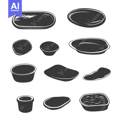 Aset desain premium: Set of Different Shapes of Empty Containers