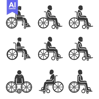 Popular premium asset: Set of Different Wheelchair User Silhouette Icons