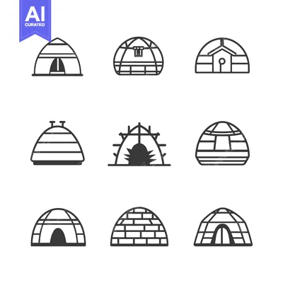 Popular premium asset: Set of Domed Shelter Icons