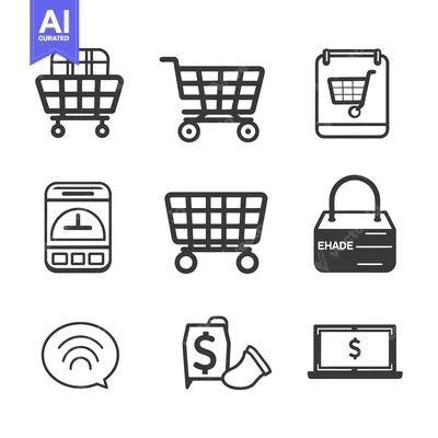 Set of Ecommerce and Shopping Line Icons