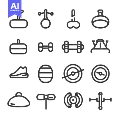 Premium design asset: Set of Fitness Equipment Icons