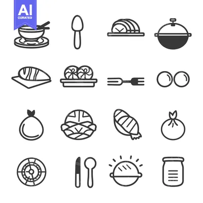 Aset premium populer: Set of Food and Cooking Utensil Icons