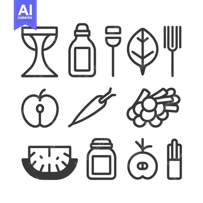 Popular premium asset: Set of Food and Drink Icons in Outline Style