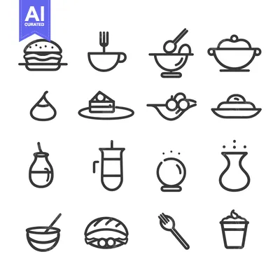Set of Food and Drink Line Icons
