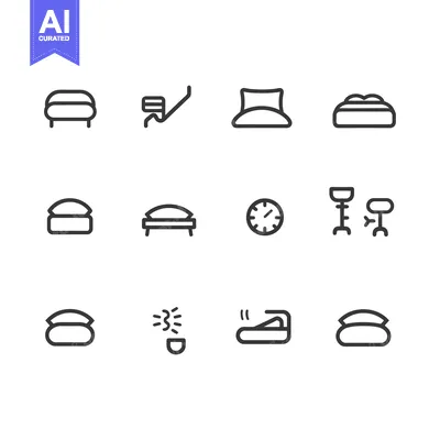 Aset premium populer: Set of Furniture and Home Decor Line Icons