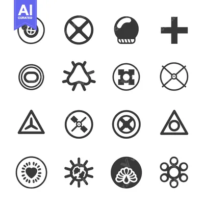 Aset premium populer: Set of Geometric and Abstract Circular and Triangular Icons