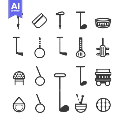 Premium design asset: Set of Golf Icons in Black and White