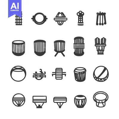 Popular premium asset: Set of Hand-Drawn Drum and Percussion Instrument Icons