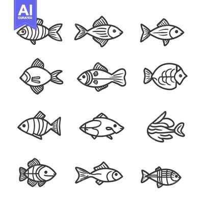 Popular premium asset: Set of Hand-Drawn Fish Illustrations with Various Styles