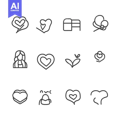 Popular premium asset: Set of Hand-Drawn Heart-Shaped Icons for Love and Romance