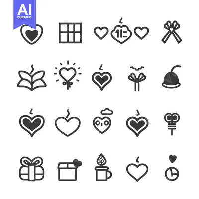 Set of Hand-Drawn Love-Themed Icons