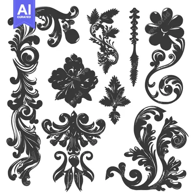 Premium design asset: Set of Hand-Drawn Vintage Floral Elements