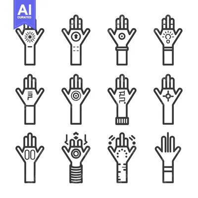 Aset premium populer: Set of Hand Gestures with Unique Symbols and Designs
