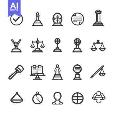 Popular premium asset: Set of Justice and Law Icons in Line Style