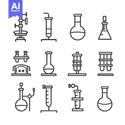 Set of laboratory equipment icons