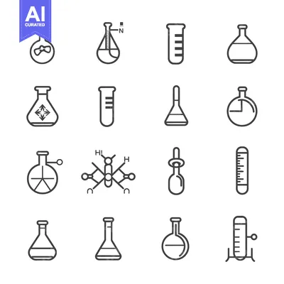 Set of Laboratory Glassware Icons