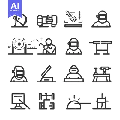 Aset premium populer: Set of Linear Icons Related to Construction, Engineering, and Manufact