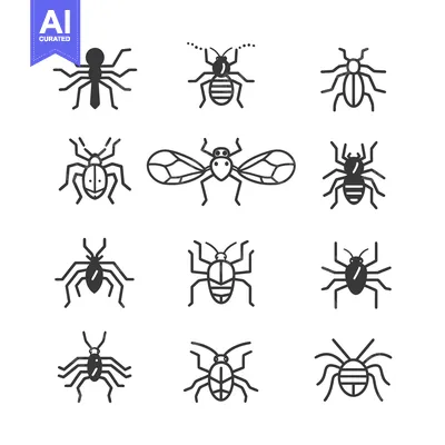 Premium design asset: Set of Line Art Insect Icons