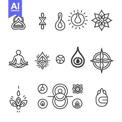 Popular premium asset: Set of Line Art Spiritual and Mystical Symbols