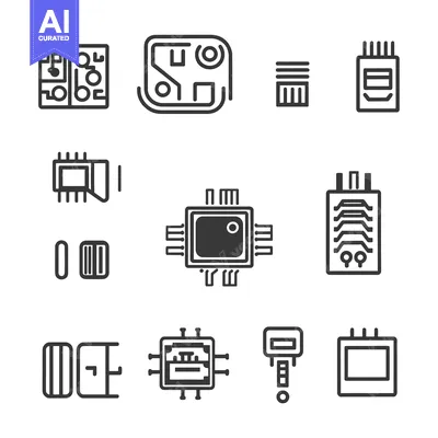 Popular premium asset: Set of Line Icons Depicting Electronic Components