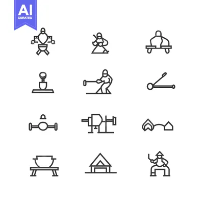 Premium design asset: Set of Line Icons Depicting Various Activities and Objects