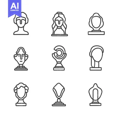 Aset desain premium: Set of Line Icons Depicting Various Awards and Trophies
