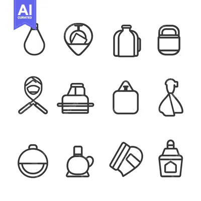 Aset premium populer: Set of Line Icons Depicting Various Perfume Bottles and Containers