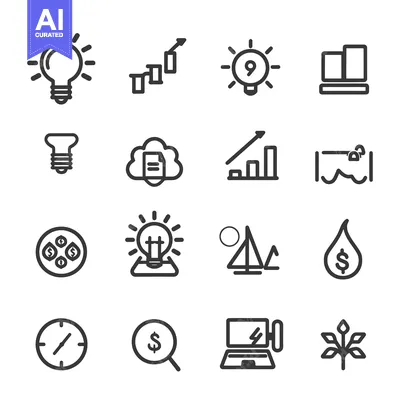 Popular premium asset: Set of Line Icons for Business, Finance, and Technology