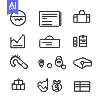 Set of Line Icons for Business, Finance, and Travel