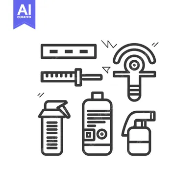 Aset premium populer: Set of Line Icons for Cleaning Products and Tools