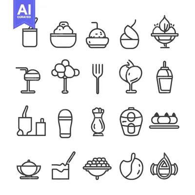 Popular premium asset: Set of Line Icons for Food and Beverages