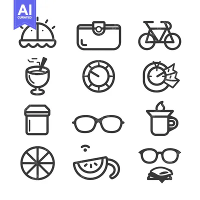 Popular premium asset: Set of Line Icons for Summer Vacation and Travel