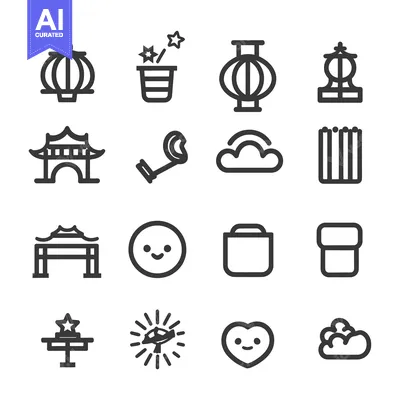 Set of Line Icons for Various Themes