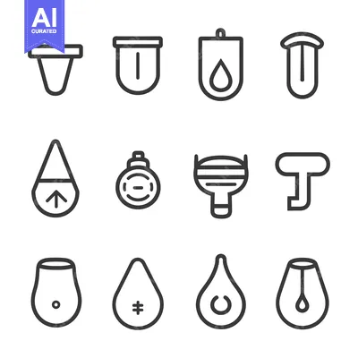 Premium design asset: Set of Line Icons of Different Types of Droppers