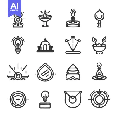 Set of Line Icons Representing Ideas and Innovation