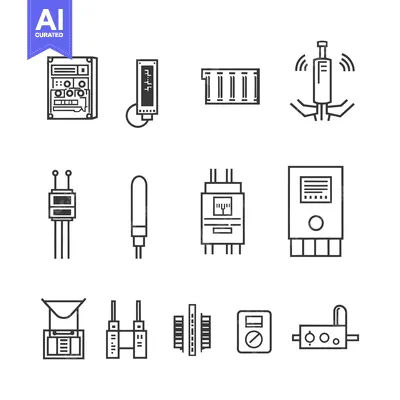 Popular premium asset: Set of Line Icons Representing Various Electrical Components