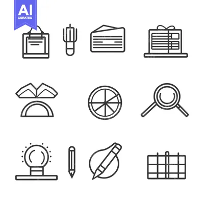 Premium design asset: Set of Line Icons Representing Various Objects and Concepts