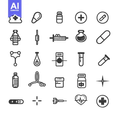 Popular premium asset: Set of Medical and Healthcare Line Icons