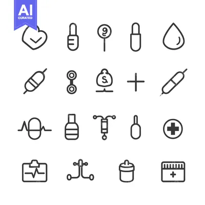 Set of Medical and Healthcare Line Icons