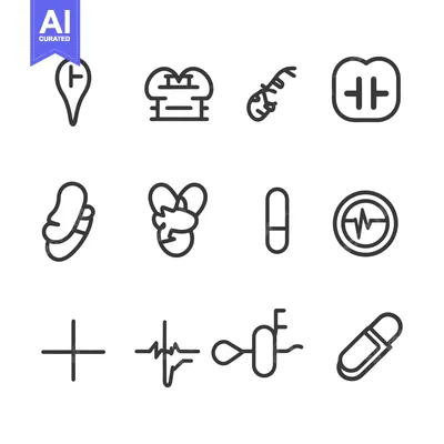 Set of Medical and Healthcare Line Icons