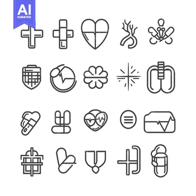 Set of Medical and Healthcare Line Icons