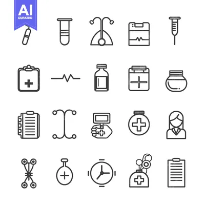 Set of Medical and Healthcare Line Icons