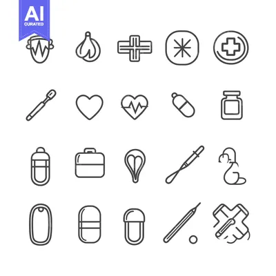 Aset premium populer: Set of Medical and Healthcare Related Line Icons