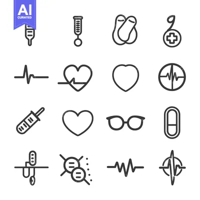 Aset desain premium: Set of Medical and Health Icons