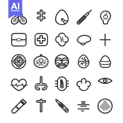 Set of Medical Healthcare Line Icons