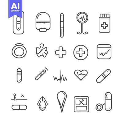 Popular premium asset: Set of Medical Line Icons